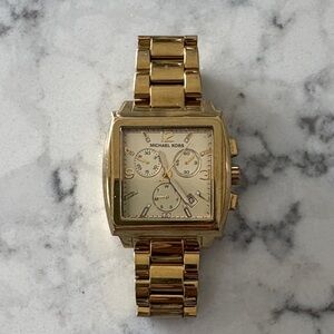 Michael Kors Gold Square Chronograph Watch
